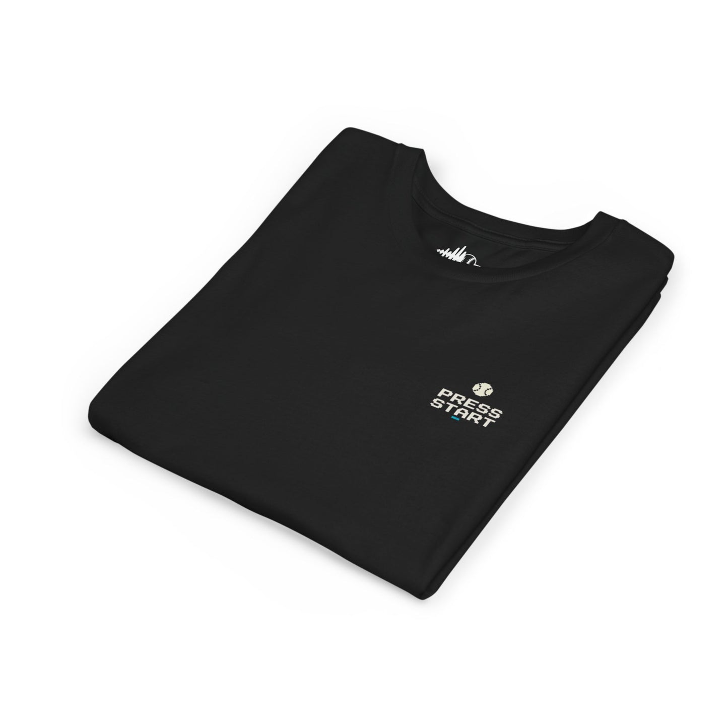 Retro Baseball Gamer Youth Tee — "Press Start" Arcade Player Graphic
