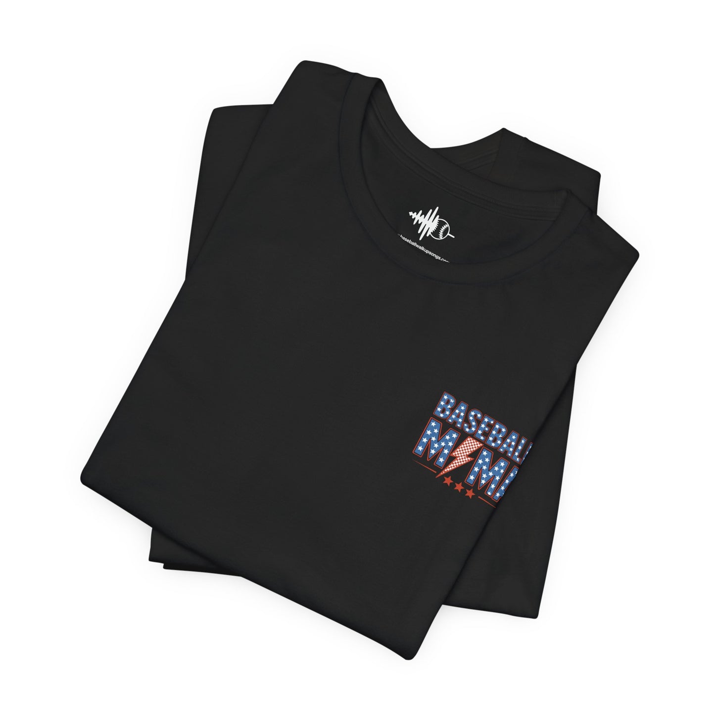 Baseball Mama T-Shirt — Patriotic Lightning Bolt Mom Tee