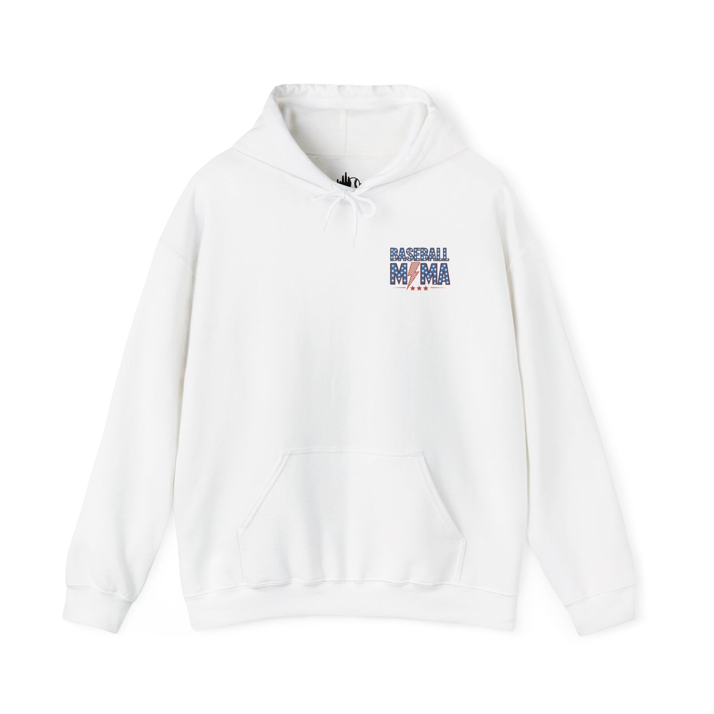 Baseball Mom Hoodie — Patriotic Stars & Stripes Design