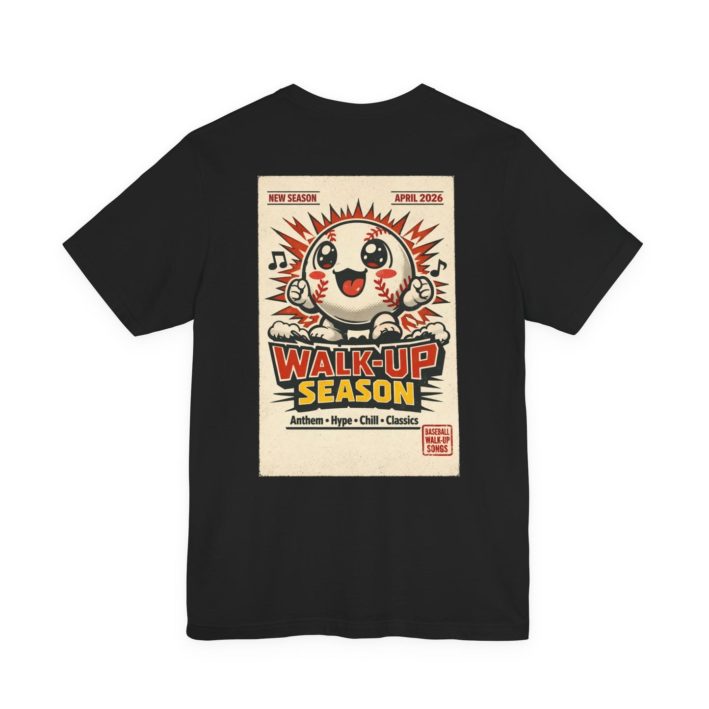 Walk-Up Season T-Shirt — Retro Kawaii Baseball Poster Tee