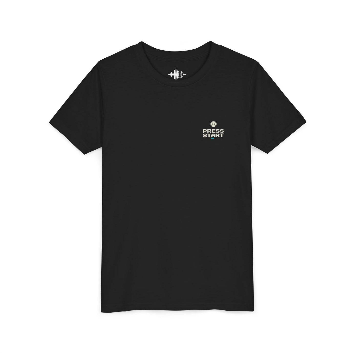 Retro Baseball Gamer Youth Tee — "Press Start" Arcade Player Graphic