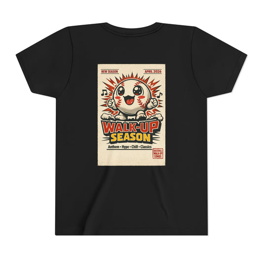 Youth Tee — 'Walk-Up Season' Retro Baseball Mascot Graphic