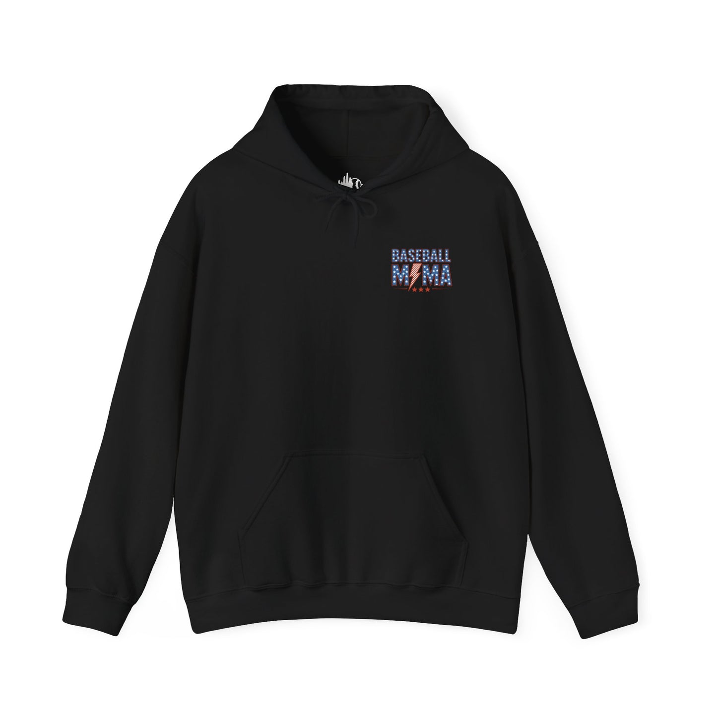 Baseball Mom Hoodie — Patriotic Stars & Stripes Design