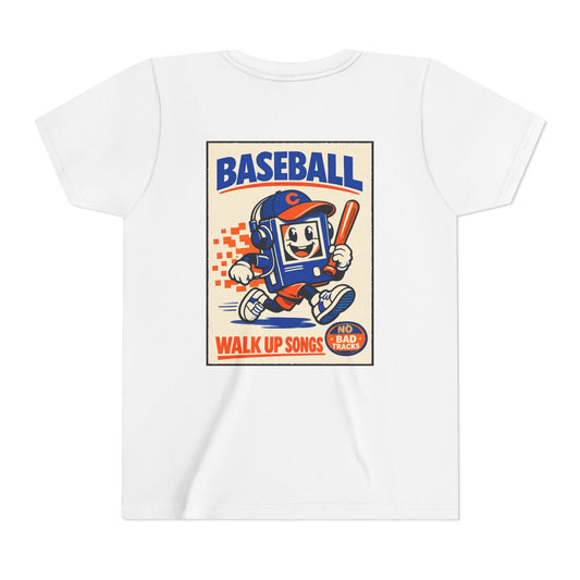Youth Baseball Tee — "Walk Up Songs" Retro Mascot Graphic