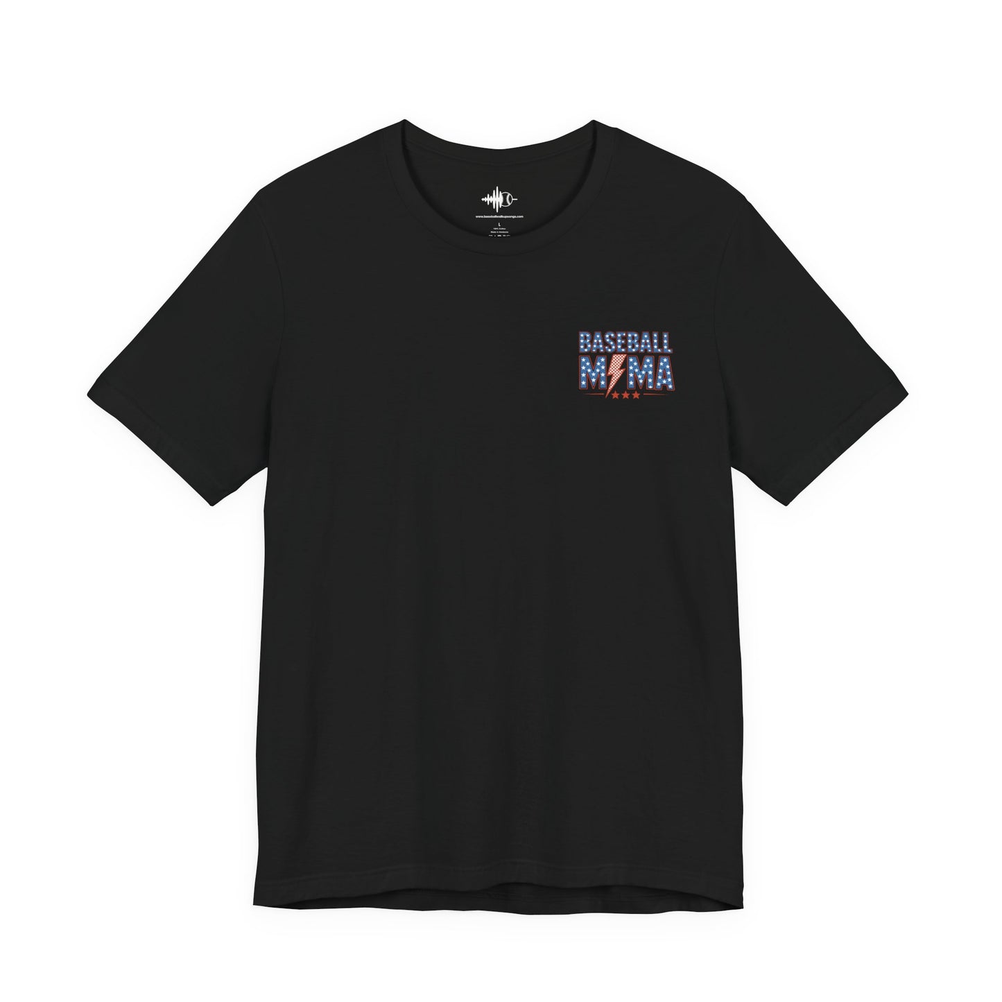 Baseball Mama T-Shirt — Patriotic Lightning Bolt Mom Tee
