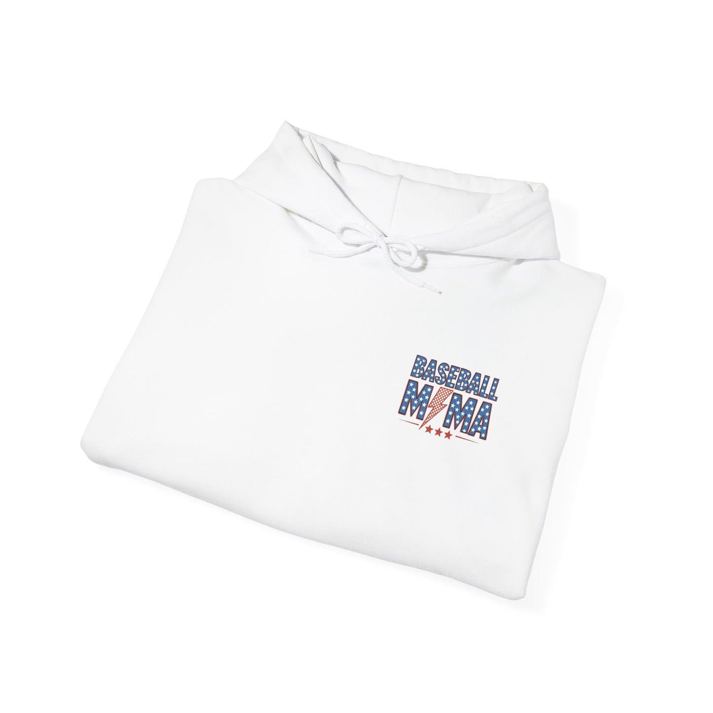 Baseball Mom Hoodie — Patriotic Stars & Stripes Design